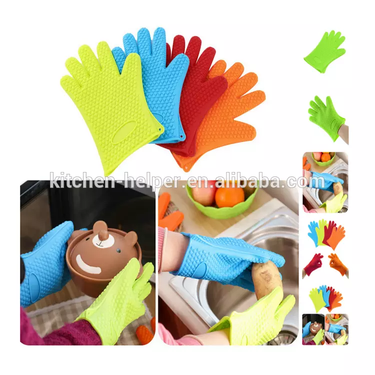 Разноцветные силиконовые прихватки-перчатки из Китая