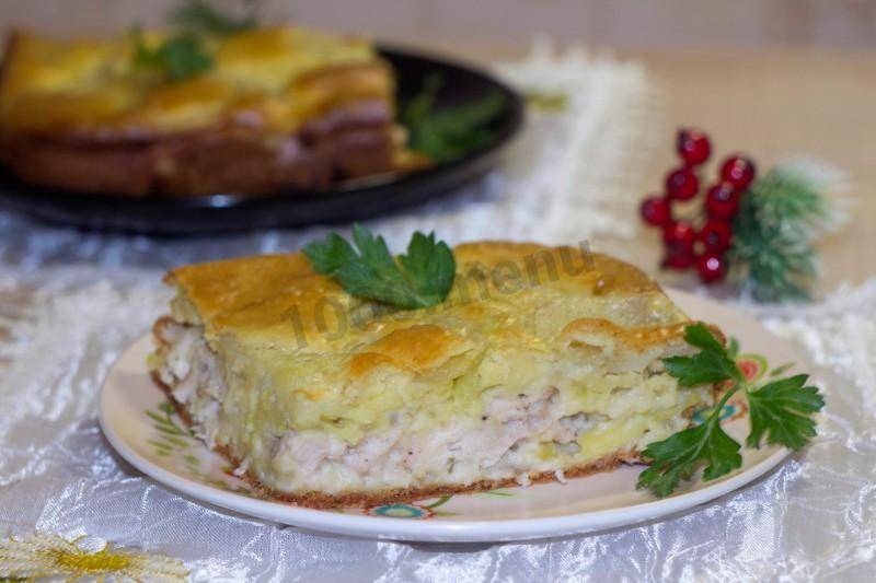 Пирог с курицей и картошкой в духовке — пошаговый рецепт с фото