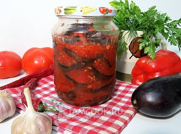 Баклажаны в томатном соке. заготовка на зиму