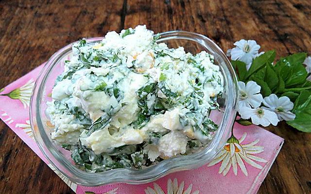 Пошаговый рецепт салата из черемши