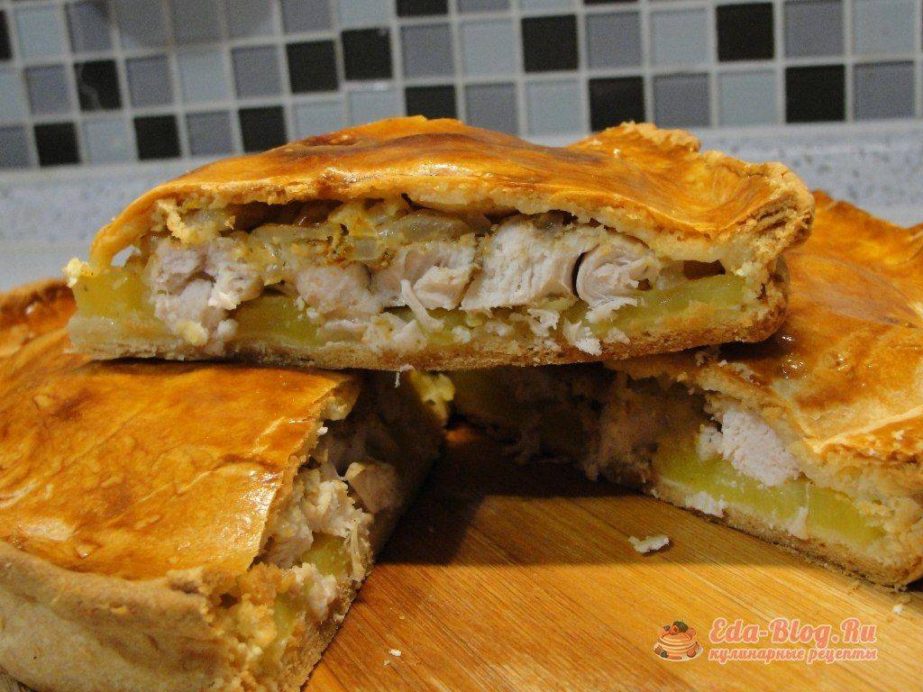 Пирог с курицей и картошкой в духовке - пошаговый рецепт с фото