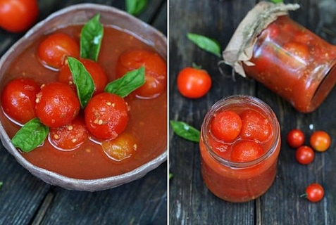 Рецепты консервирования томатов черри в собственном соку