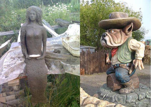 10 оригинальных идей садовых скульптур из бетона и гипса