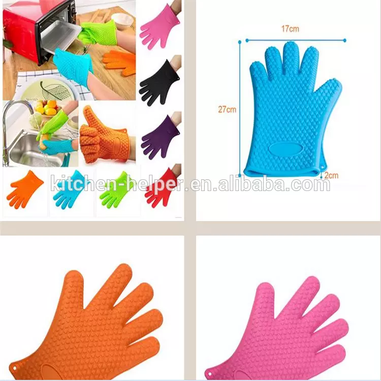 Разноцветные силиконовые прихватки-перчатки из Китая