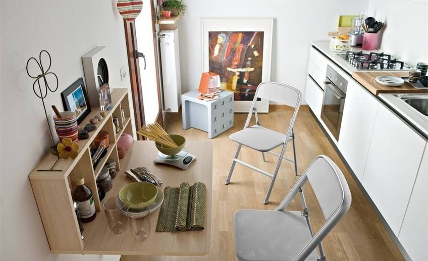 Обеденный стол для маленькой кухни: виды, дизайн, формы, расположение в комнате