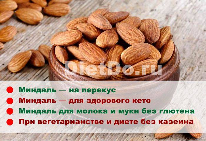 Сколько можно есть миндаля в день и почему нельзя употреблять много орешков? последствия превышения дозы