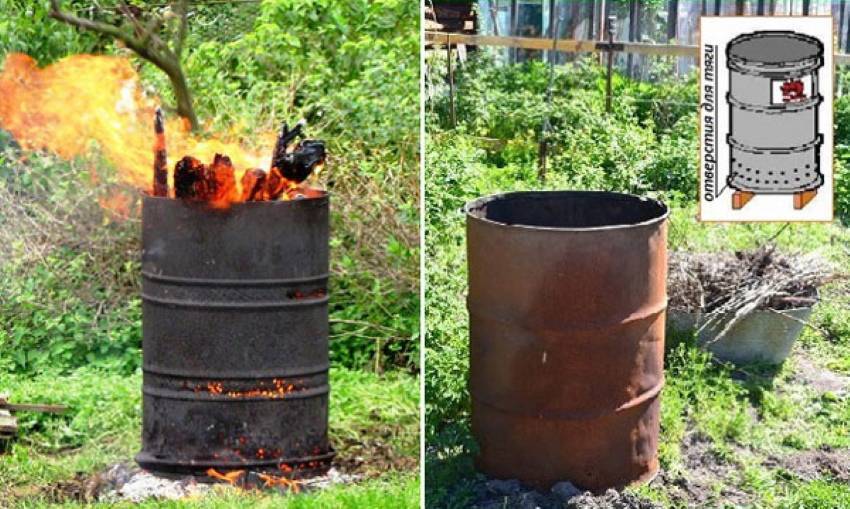 Как сделать бочку для сжигания мусора, плюсы и минусы конструкции