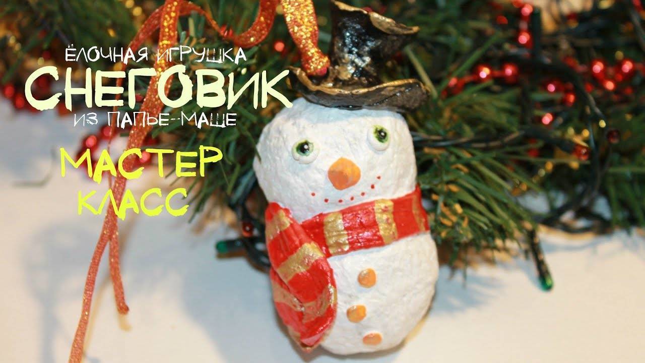 Снеговик из папье-маше: зимний декор