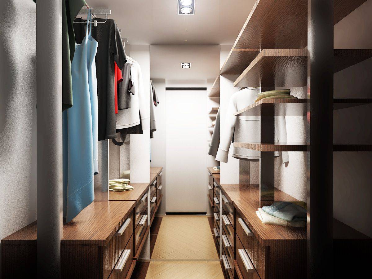 Стильная гардеробная комната своими руками из кладовки: 35 фото