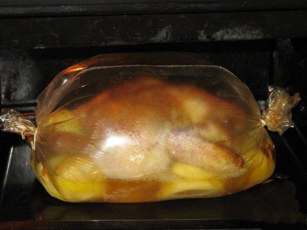 Курица с картошкой в духовке в пакете для запекания рецепт с фото пошаговый